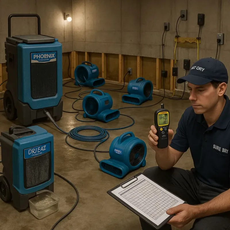 Structural Drying and Dehumidification process in Gloucester County, NJ